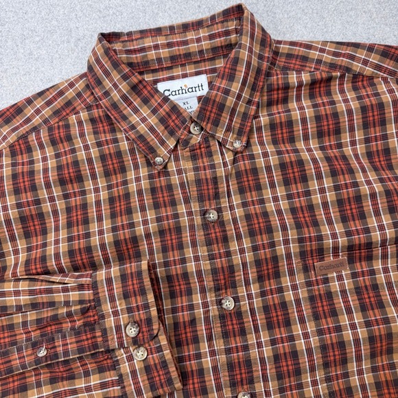 Carhartt Other - Carhartt Shirt Mens XL Tall Brown Plaid Long Sleeve Button Up 2007 Autumn Fall